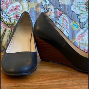 Size 5 Cole Haan black wedges.